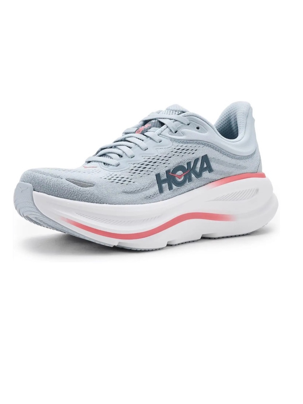 Hoka women’s Bondi 9 shoe, size 6, light blue. Excellent condition!
